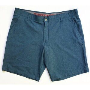 Swiss Tech Shorts Men 40 Blue Chino Outdoor Comfort Hiking Golf Casual Stretch